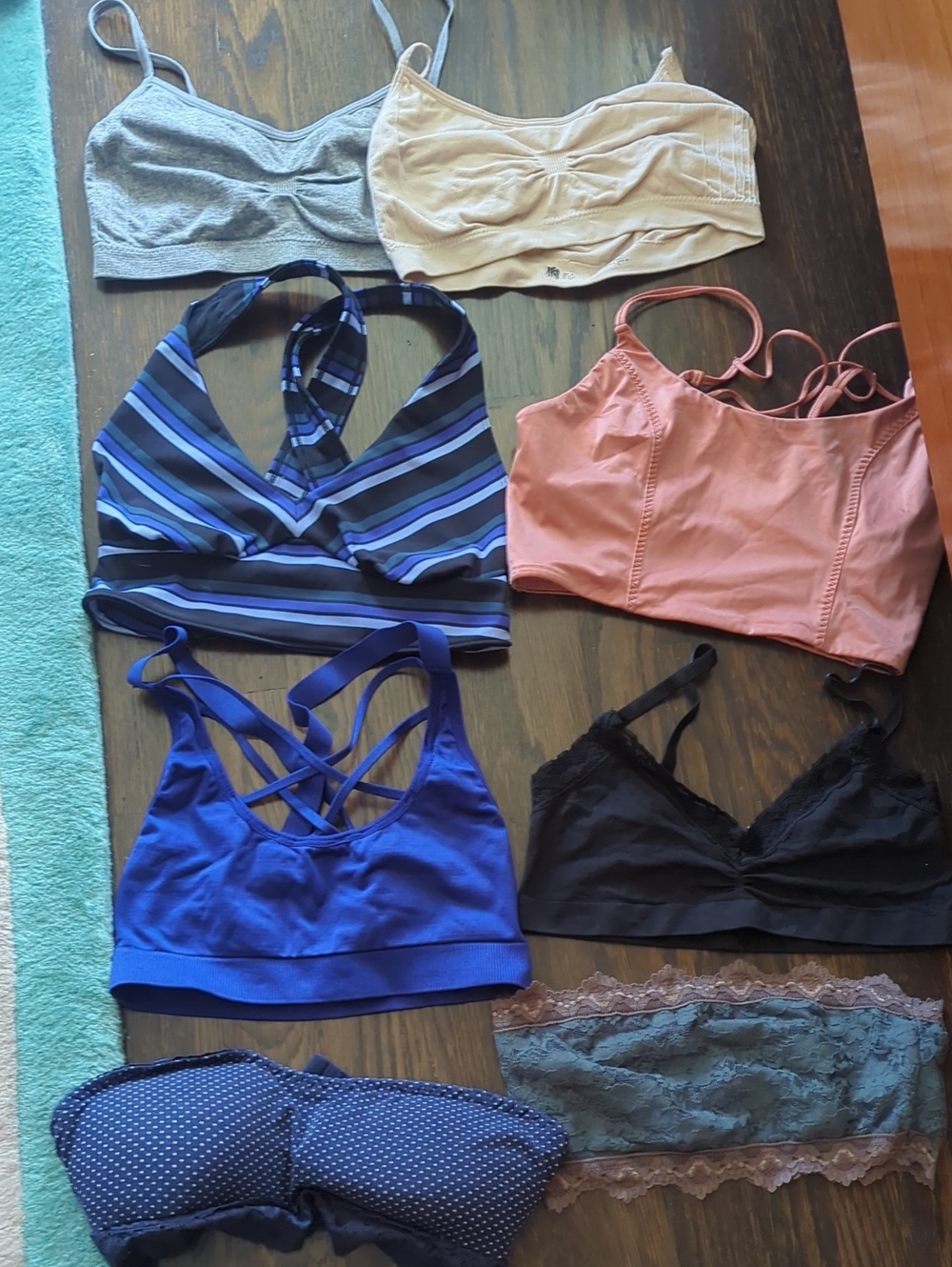 Mixed Women’s Bralette & Crop Top Set in Blue, Pink, Black, Gray, Cream